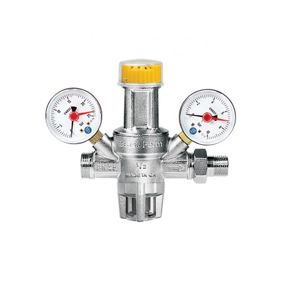 Μειωτής Πίεσης με προρύθμιση Brass Form με 2 μανόμετρα Μειωτής Πίεσης με προρύθμιση Brass Form με 2 μανόμετρα