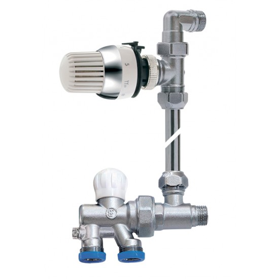 Θερμοστατικό Σετ Διακόπτης Micro (By-Pass) με Κεφαλή Smart Brass Form 6930