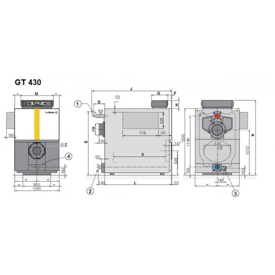De Dietrich GT 430-14 Χυτοσίδηρος Λέβητας Πετρελαίου / Αερίου 780 kW