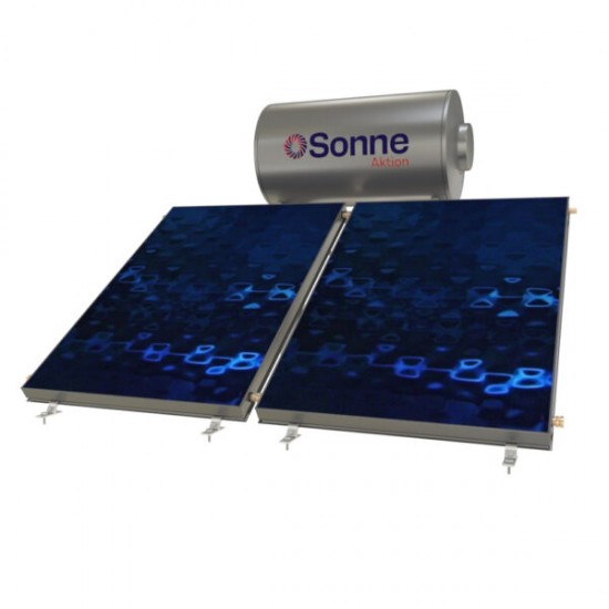Sonne Aktion Χάλκινος Ηλιακός Θερμοσίφωνας 160lt Διπλής Ενέργειας με 2 Επιλεκτικούς Συλλέκτες ATLAS 1.50 m²